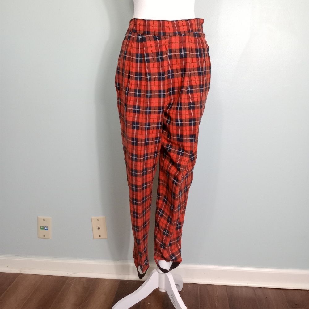 90s plaid stirrup pants